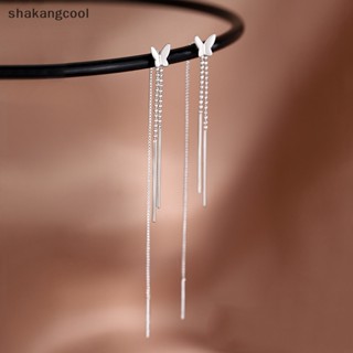 Shakangcool ต่างหูระย้า ประดับเพทาย จี้ผีเสื้อ เครื่องประดับแฟชั่น สําหรับผู้หญิง 1 คู่