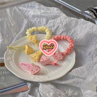 CYREAL 【 fast Delievery 】 กิ๊บติดผมชีสชีส Ins Girls Heart Creative Hair Ring Head Rope Sweet Bangs Clip Bb Clip Japanese And Korean Cute Hair Accessories