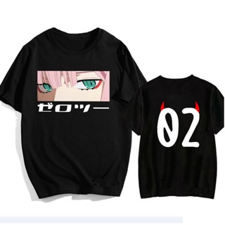 เสื้อยืด พิมพ์ลายอนิเมะ Darling In The Franxx Zero Two สําหรับผู้ชาย