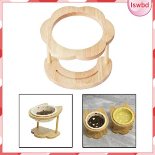 [lswbd] ชามไม้ ขนาดเล็ก ป้องกันอาเจียน สําหรับสัตว์เลี้ยง สุนัข แมว