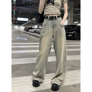 EOENKKY กางเกงขายาว กางเกงยีสน์ผู้หญิง ทรงหลวม ๆ ตรง Retro Hip Hop Pants 2023 NEW Style  fashion ทันสมัย Trendy Stylish A27L0DQ 36Z230909