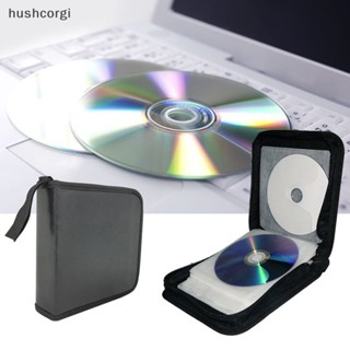 [hushcorgi] ใหม่ พร้อมส่ง กระเป๋าเคส แบบแข็ง สองด้าน สําหรับใส่จัดเก็บแผ่น CD DVD 40 แผ่น