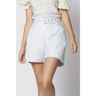 EP กางเกงผ้าแจ็คการ์ดลายดอกไม้ ผู้หญิง สีน้ำเงินอ่อน | Ditsy Floral Jacquard Shorts | 04769