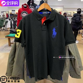 เสื้อยืดโปโล แขนสั้น คอปก พิมพ์ลายม้า ขนาดใหญ่ ลําลอง สําหรับผู้ชาย