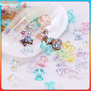 50pcs Multicolor Crystal Sparkle Nail Art Decoration Rhinestone Mixed Shape Size Flat Nail Stones 3d Diy | เวลา1