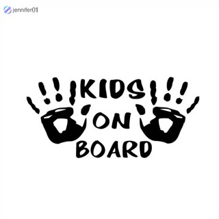 Jen สติกเกอร์สะท้อนแสง ลาย KIDS ON BOARD สําหรับติดตกแต่งรถยนต์