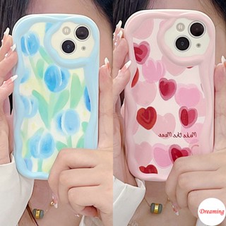 เคสโทรศัพท์มือถือ ขอบโค้ง ลายดอกทิวลิป สีแดง สีฟ้า สําหรับ Infinix Note Hot 30 20 12 11 10 9 Play 8 Smart 7 6 5 Plus