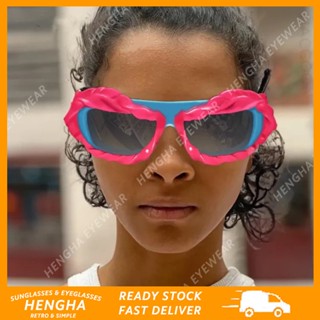 (HENGHA) Y2k แว่นกันแดด ชาย หญิง สไตล์กีฬา ไม่สม่ําเสมอ เอเลี่ยน แว่นกันแดดผู้ชาย