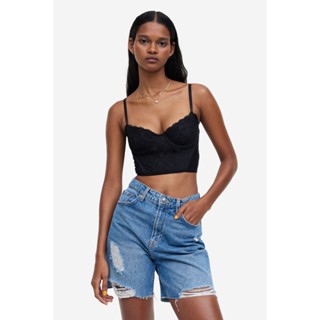 H&amp;M  Woman Lace-detail mesh bustier top 1186154_1