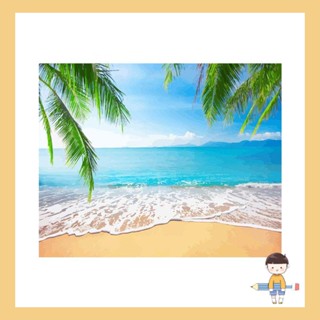 ภาพวาดสีน้ํามันบนผ้าใบ ไร้กรอบ รูปสแตทบีช สําหรับตกแต่งผนังบ้าน DIY