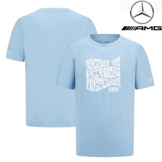 เสื้อกีฬาแขนสั้น ลายทีมแข่งขัน F1 Mercedes AMG Petronas F1 เหมาะกับฤดูร้อน สําหรับผู้ชาย และผู้หญิง 2023