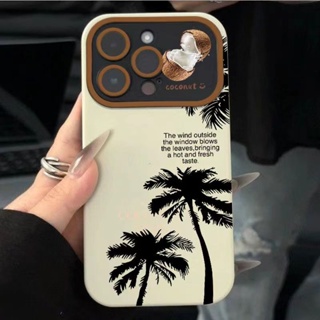 เคสโทรศัพท์มือถือนิ่ม ลายมะพร้าว ภาษาอังกฤษ ขนาดใหญ่ สําหรับ Apple Iphone 14promax 13pro 12 11 7p WE8F