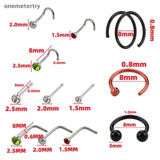 Onem ชุดสตั๊ดจมูก สเตนเลส ทรงตัว C ประดับคริสตัล หลากสี เครื่องประดับแฟชั่น สําหรับผู้หญิง 100 ชิ้น