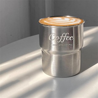 แก้วกาแฟ เบียร์ สเตนเลส สร้างสรรค์ สําหรับตั้งแคมป์กลางแจ้ง 300 มล.