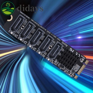 อะแดปเตอร์การ์ดขยาย M.2 MKEY PCI-E 5/6 พอร์ต NVME เป็น SATA 6Gpbs [Didays.th]