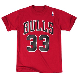 ขายดี mitchell &amp; ness กระสวยชิคาโก้ #33 เสื้อยืด พิมพ์ลายชื่อ และตัวเลข สําหรับผู้ชาย 998072