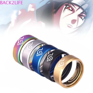 Back2life แหวนเหล็กไทเทเนียม ลายอนิเมะนารูโตะ Sasuke Itachi Ninja Konoha Uzumaki ของขวัญ สําหรับผู้ชาย และผู้หญิง