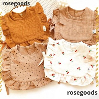 Rosegoods1 ผ้ากันเปื้อนเด็กแรกเกิด, ผ้ากันเปื้อนลูกไม้ ปรับได้, แฟชั่น เด็กทารก อุปกรณ์เสริม นัวเนีย ผ้าฝ้าย ดอกไม้ ให้อาหาร น้ําลาย เด็กวัยหัดเดิน