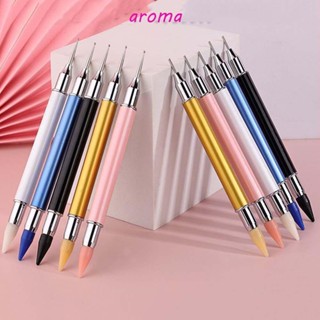 Aroma ปากกาเพ้นท์เล็บอะคริลิค ด้ามจับสองหัว บางมาก สําหรับตกแต่งเล็บเจล UV