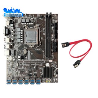 B250c BTC เมนบอร์ดขุดเหมือง พร้อมสายเคเบิล SATA 12XPCIE เป็นช่อง GPU USB3.0 LGA1151 DDR4 สําหรับขุดแร่ BTC