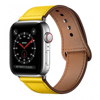 สายนาฬิกาข้อมือ หนังวัวแท้ พร้อมบักเกิลห่วง สําหรับ Crescent Model Pingguo iWatch234 Generation