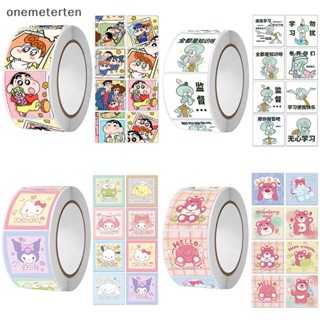 Rten สติกเกอร์เทปกาว ลายการ์ตูนอนิเมะ Sanrio Kawaii น่ารัก มีกาวในตัว สําหรับตกแต่งสมุดบัญชีมือ 500 ชิ้น ต่อม้วน