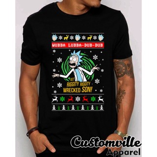 Wubba Lubba Dub Dub Christmas Party MenS Tshirt. Rick Morty Riggity Tshirt_03