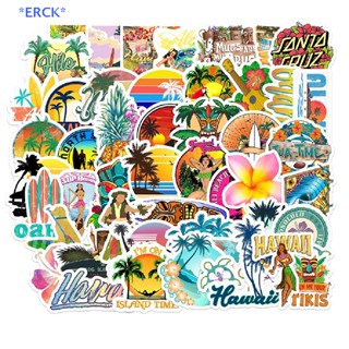 Erck&gt; ใหม่ สติกเกอร์กระดานโต้คลื่น ฮาวาย ชายหาดเขตร้อน DIY 50 ชิ้น