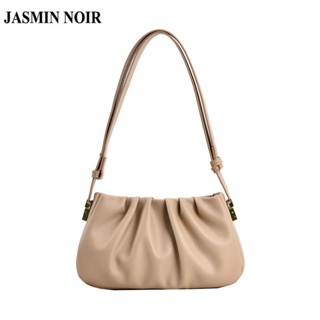 Jasmin NOIR กระเป๋าสะพายไหล่ กระเป๋าถือ หนัง PU ลายก้อนเมฆ เรียบง่าย สําหรับสตรี