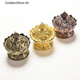 Goldensilver กระถางธูป รูปดอกบัว สีบรอนซ์