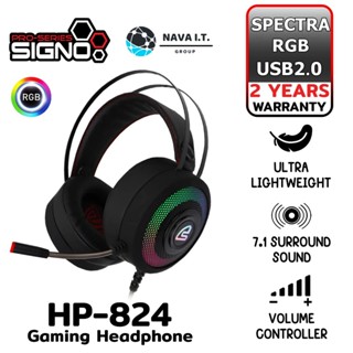 COINSคืน15%⚡FB9JMZV6⚡ SIGNO HP-824 E-SPORT 7.1 SURROUND SOUND หูฟัง GAMING การรับประกัน 2ปี