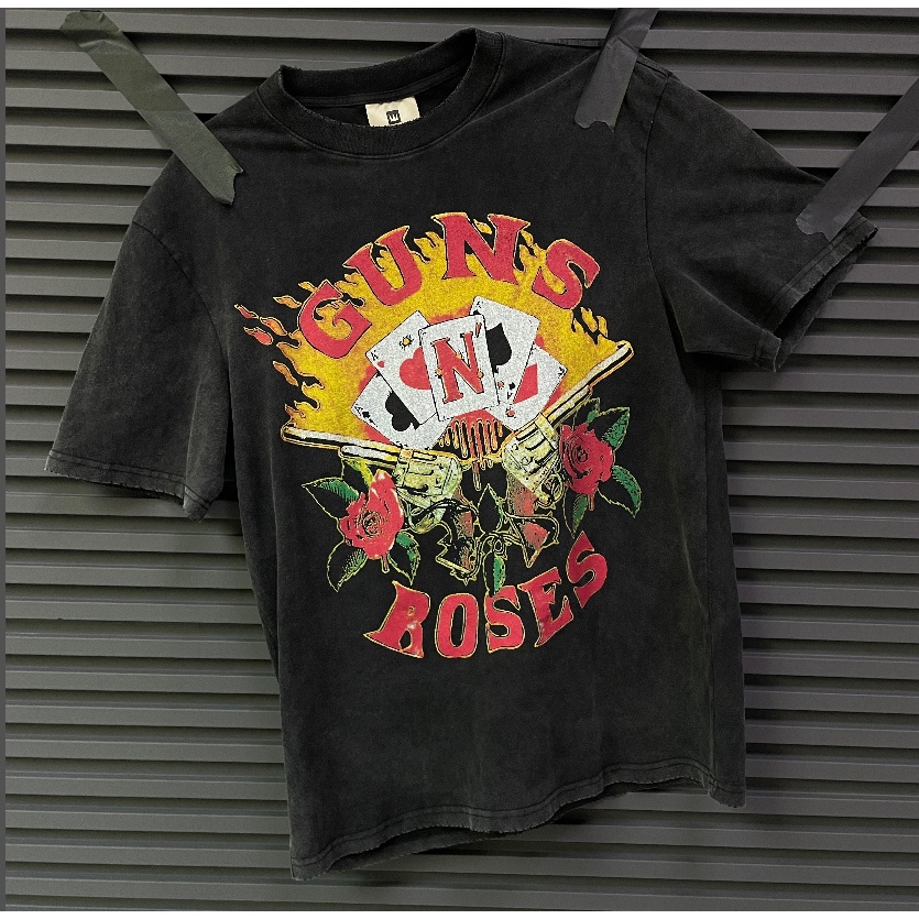 ❤ เสื้อยืดแขนสั้น พิมพ์ลาย High Street Guns and Roses Guns N 'Roses 1991 Use Your Illusion II สําหรับผู้ชาย และผู้หญิง