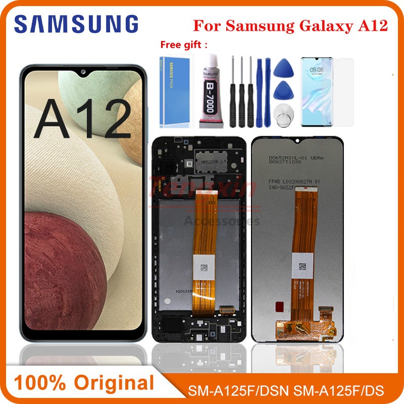 6.5 "; LCD ต้นฉบับสําหรับ Samsung Galaxy A12 A125F A125F/DS จอแสดงผล LCD Touch Screen Digitizer Assembly เปลี่ยนอะไหล่ซ่อม
