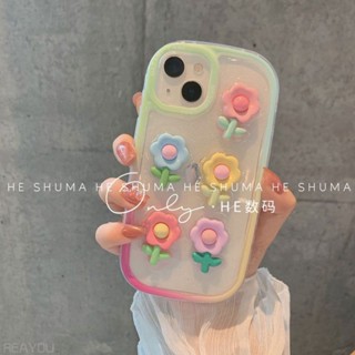 เคสป้องกันโทรศัพท์มือถืออีพ็อกซี่ แบบนิ่ม ลายดอกไม้ กันกระแทก สําหรับ Apple iphone 14 pro max 13 12 11 12promax 14 13 11