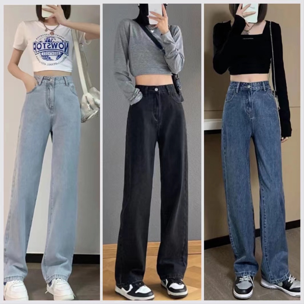 Bella กางเกง 3 สไตล์ เวอร์ชั่นเกาหลีง่ายๆทรงขากระบอกขาไม่บาน สียีนส์อ่อน/ยีนส์เข้ม เนื้อผ้าดีระบายอากาศใส่สบาย หลากสี ทรงสวย พร้อมส่งจากกทม มาถึงใน 3-5 วัน