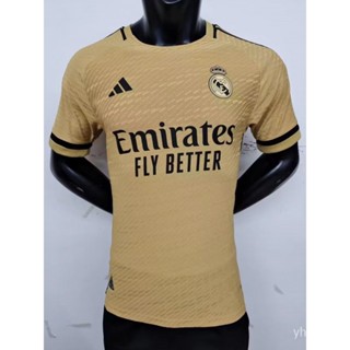 [player Questions] เสื้อกีฬาแขนสั้น ลายทีมฟุตบอล Real Madrids สีเหลือง สําหรับ 23-24 season.1;1