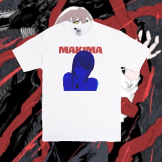 oversize T-shirt เสื้อยืด พิมพ์ลายอนิเมะ Chainsaw Man Makima สําหรับผู้ชาย S-5XL