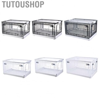 Tutoushop Storage Box Side Doors Clear Large  Container with Wheel for Home Office