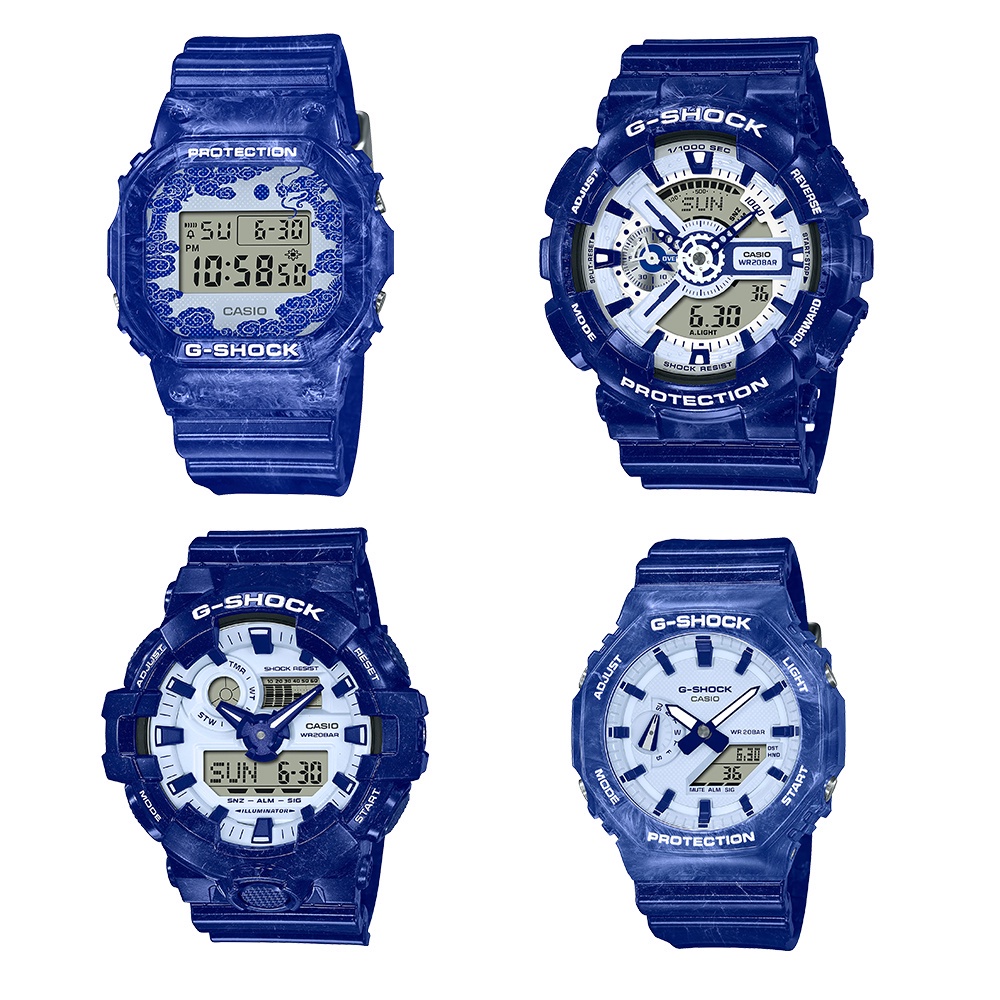 Casio G-Shock นาฬิกาข้อมือผู้ชาย สายเรซิ่น รุ่น DW-5600BWP-2,GA-110BWP-2A,GA-700BWP-2A,GA-2100BWP-2A,DW-5600BWP-2PFS
