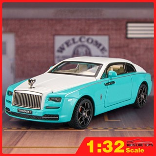 KLT 1/32 Scale Rolls-Royce Wraith Metal Diecast รถเหล็กหล่อโมเดลรถดายโมเดลหล่อโลหะดึงหลังรถของขวัญสำหรับเด็กผู้ชายเด็กคอลเลกชันเสียงและไฟ