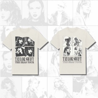 KPOP Taylor Swift The Eras Tour เสื้อยืดผ้าฝ้ายเดียวกันชายและหญิงบวกขนาดเกาหลีแฟชั่นคู่หลวมแขนสั้นด้านบนฮาราจูกุฤดูร้อนสบาย ๆ เสื้อยืด