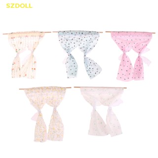 [cxSZDOLL] ผ้าม่าน ลายดอกเดซี่จิ๋ว 1:12 สําหรับตกแต่งบ้านตุ๊กตา 1 ชิ้น