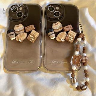 เคสป้องกันโทรศัพท์มือถือใส แบบนิ่ม ลายหมี กันกระแทก สําหรับ Iphone 14 xsmax 13promax 12 7 8 11pro ESLA