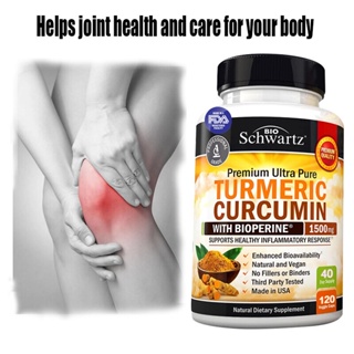 Turmeric Curcumin with BioPerine 1500mg - Natural Joint &amp; Healthy Inflammatory Support with 95% Standardized Curcuminoids for Potency &amp; Absorption