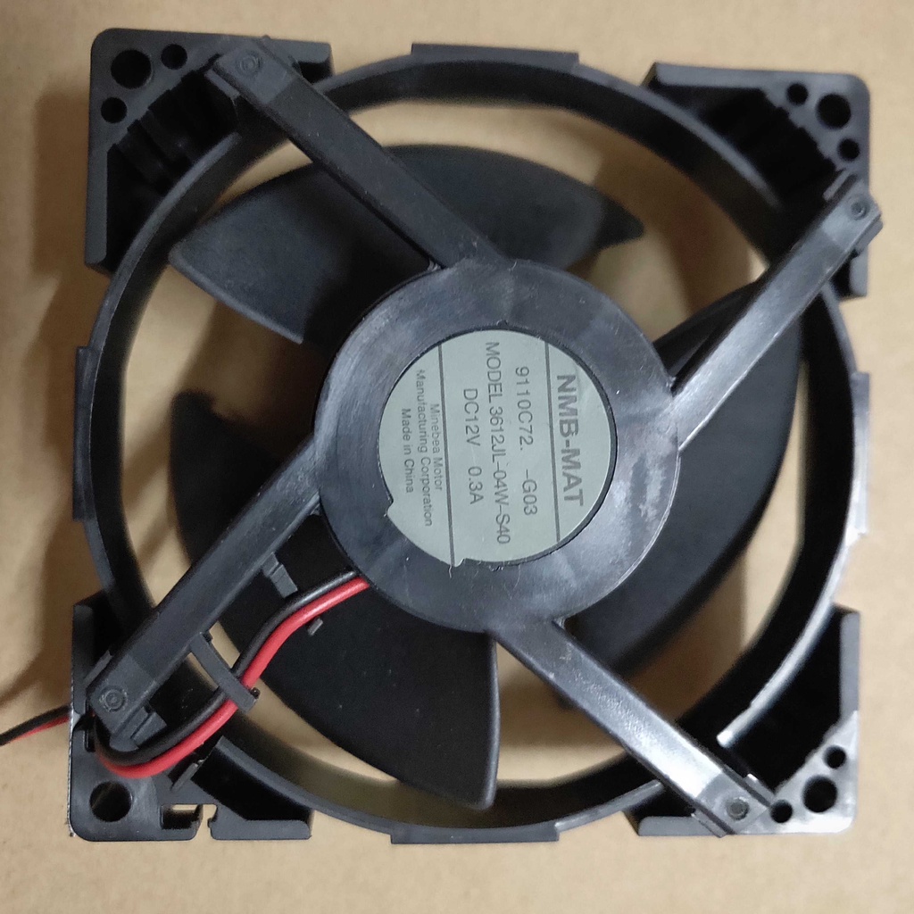 พัดลมตู้เย็นรุ่น 3612JL-04W-S40 12V 0.3A พัดลมตู้แช่แข็ง 9.2 ซม. สองสาย
