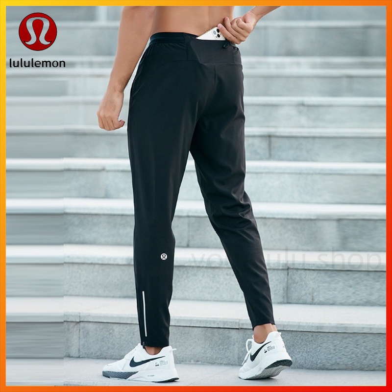 Lululemon Quick-Drying Sports Pants Men Loose Casual Pants Breathable Foot-Beaming Fitness การออกแบบ