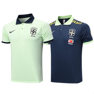 เสื้อโปโลแขนสั้น ลายทีมชาติฟุตบอล Brazil Jersey 23-24 ชุดเยือน สําหรับผู้ชาย