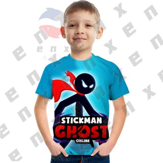 Stickman เสื้อยืด พิมพ์ลายผี 3D แฟชั่น สําหรับเด็กผู้ชาย