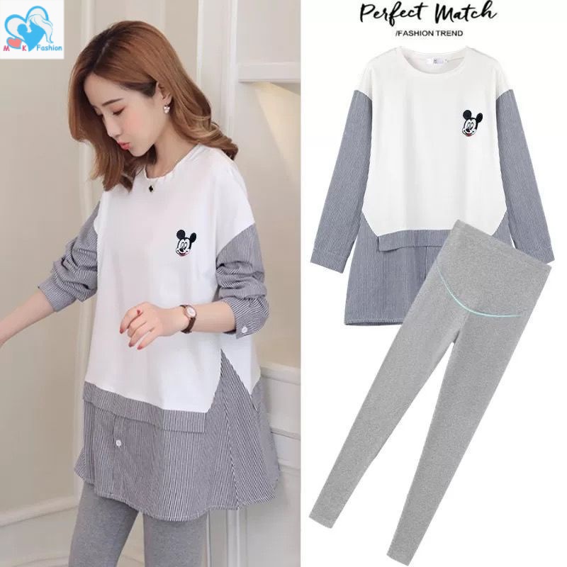 พร้อมส่ง เสื้อแขนยาว ปักลาย ทรงหลวม คุณภาพสูง สําหรับคุณแม่ตั้งครรภ์