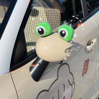 Car Personality Creativity Car Rearview Mirror Cute Stereo Frog Eyes Decorative Sticker Car Interior Accessory Internet Celebrity Cartoon cute doll decoration Car exterior decoration